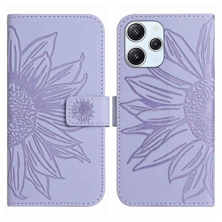 Skin Feel Sun Flower Embossed Flip Leather Phone Case with Lanyard, For Xiaomi Redmi 12 5G, For Xiaomi 13T / 13T Pro, For Xiaomi Redmi 12 4G Global, For Xiaomi Poco F5
