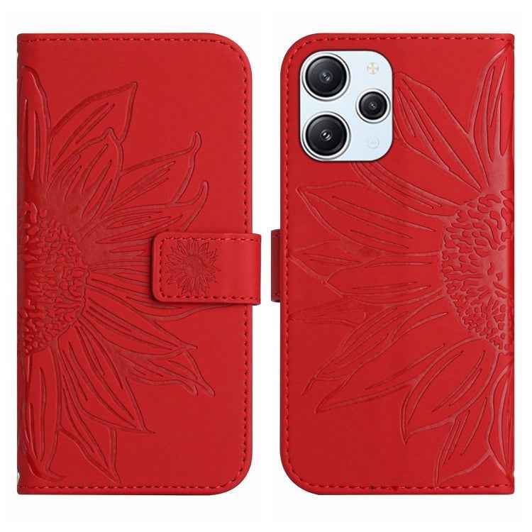 Skin Feel Sun Flower Embossed Flip Leather Phone Case with Lanyard, For Xiaomi Redmi 12 5G, For Xiaomi 13T / 13T Pro, For Xiaomi Redmi 12 4G Global, For Xiaomi Poco F5