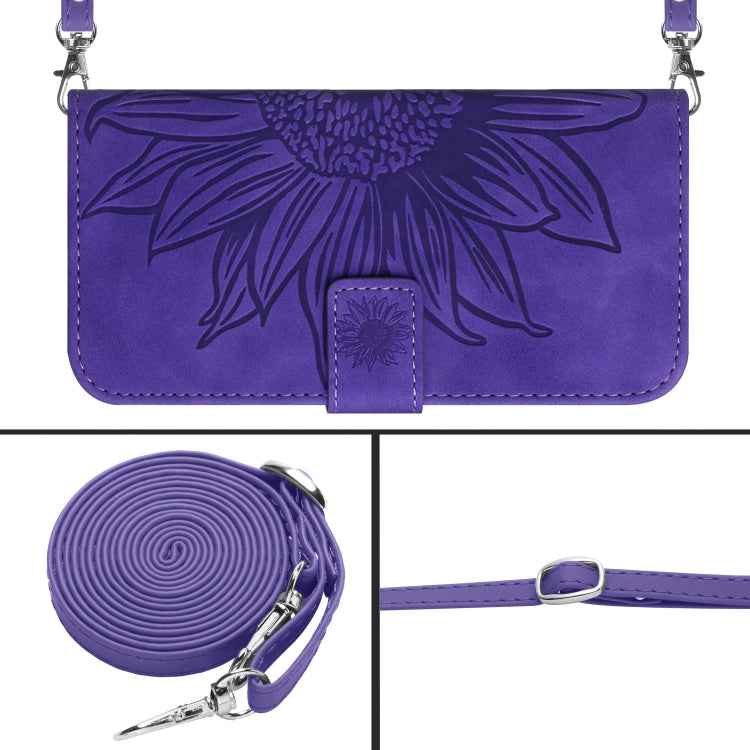 Skin Feel Sun Flower Embossed Flip Leather Phone Case with Lanyard, For Xiaomi Redmi 12 5G, For Xiaomi 13T / 13T Pro, For Xiaomi Redmi 12 4G Global, For Xiaomi Poco F5