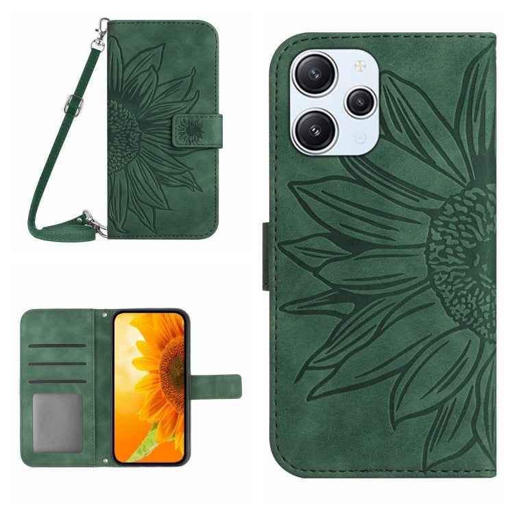 Skin Feel Sun Flower Embossed Flip Leather Phone Case with Lanyard, For Xiaomi Redmi 12 5G, For Xiaomi 13T / 13T Pro, For Xiaomi Redmi 12 4G Global, For Xiaomi Poco F5