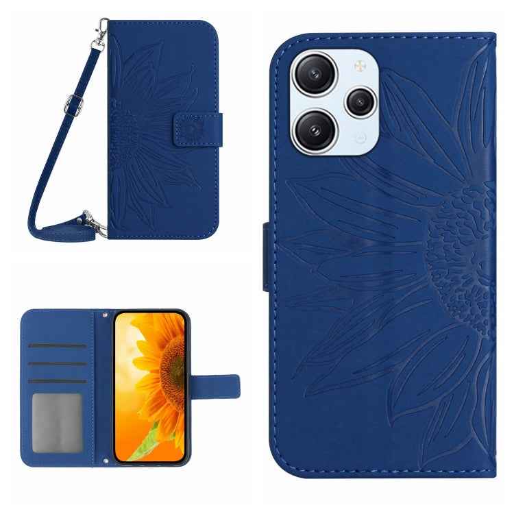 Skin Feel Sun Flower Embossed Flip Leather Phone Case with Lanyard, For Xiaomi Redmi 12 5G, For Xiaomi 13T / 13T Pro, For Xiaomi Redmi 12 4G Global, For Xiaomi Poco F5