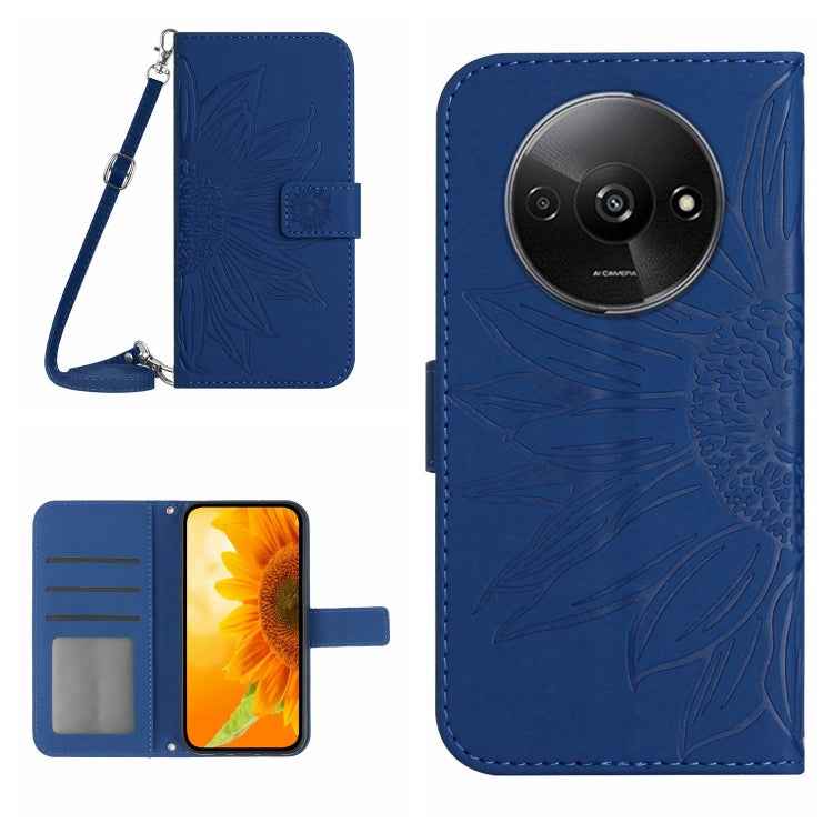 Skin Feel Sun Flower Embossed Flip Leather Phone Case with Lanyard, For Xiaomi Redmi 13 4G Global / 5G Global, For Xiaomi Redmi A3, For Xiaomi Redmi Note 13 4G Global, For Xiaomi Redmi 13C 5G