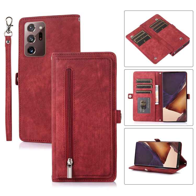 Zipper Card Slot Buckle Wallet Leather Phone Case
