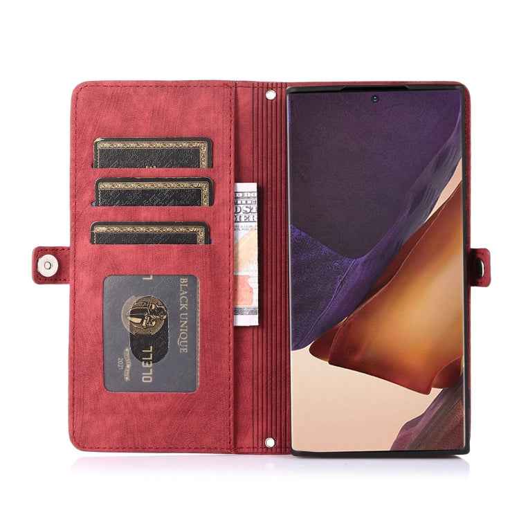 Zipper Card Slot Buckle Wallet Leather Phone Case