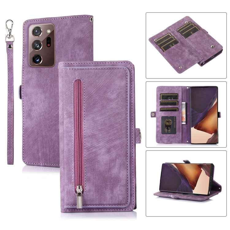 Zipper Card Slot Buckle Wallet Leather Phone Case