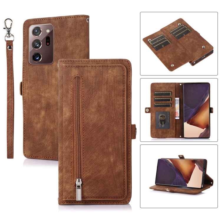 Zipper Card Slot Buckle Wallet Leather Phone Case
