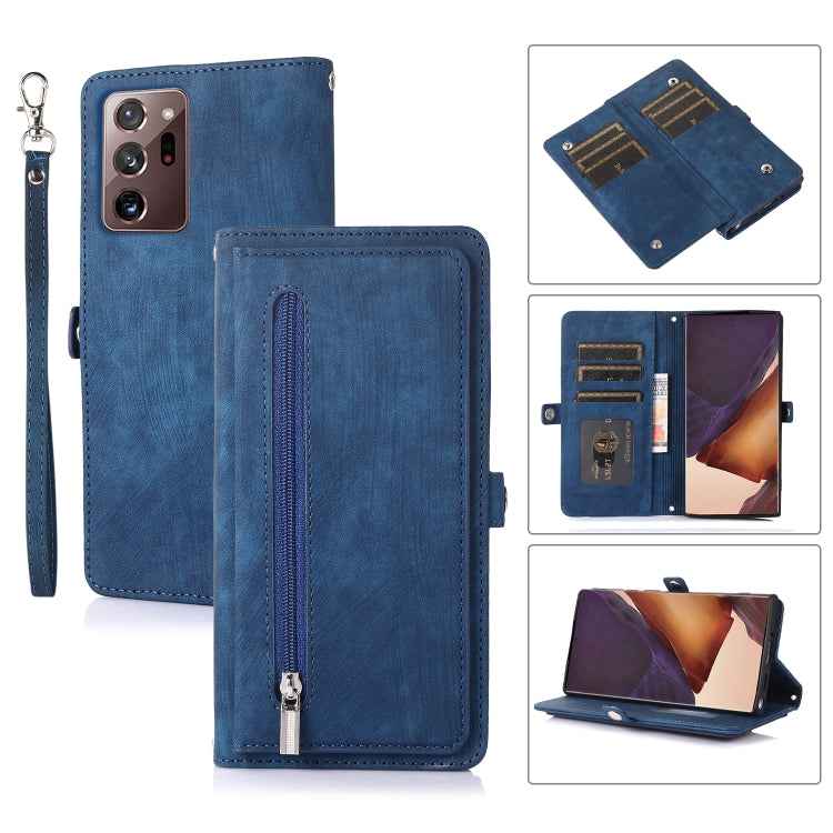 Zipper Card Slot Buckle Wallet Leather Phone Case