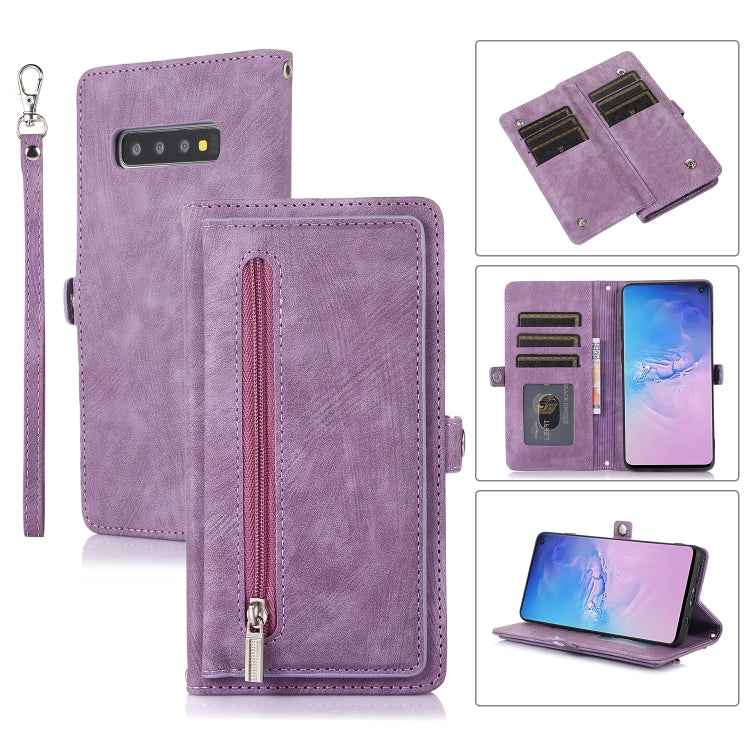 Zipper Card Slot Buckle Wallet Leather Phone Case