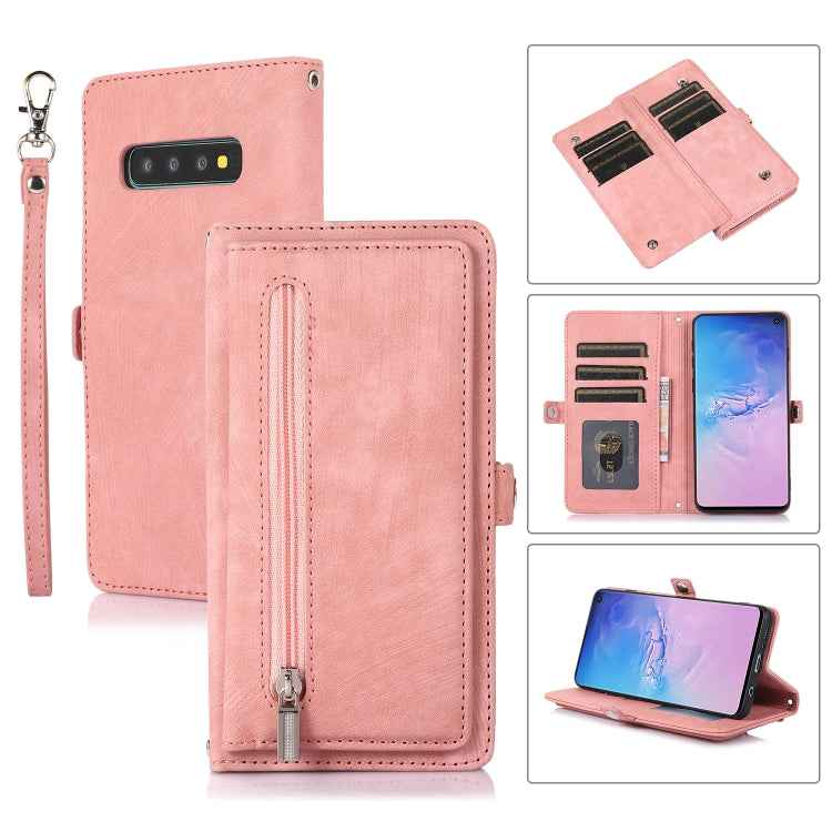 Zipper Card Slot Buckle Wallet Leather Phone Case