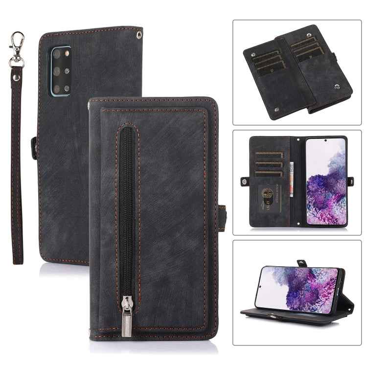 Zipper Card Slot Buckle Wallet Leather Phone Case