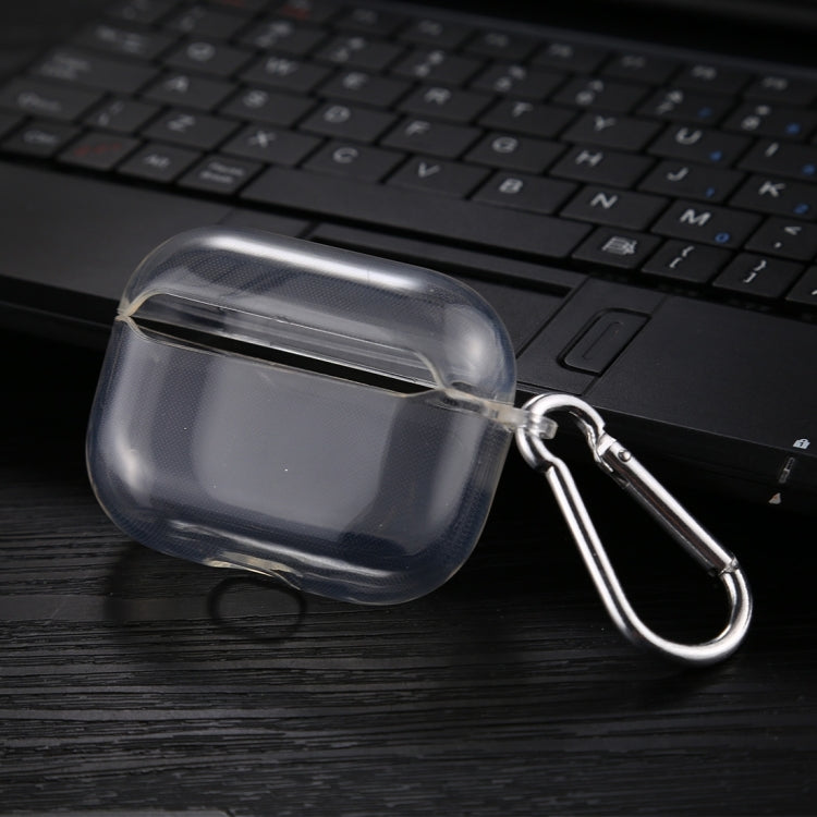 Transparent TPU Soft Earphone Protective Case with Hook, For AirPods Pro TPU