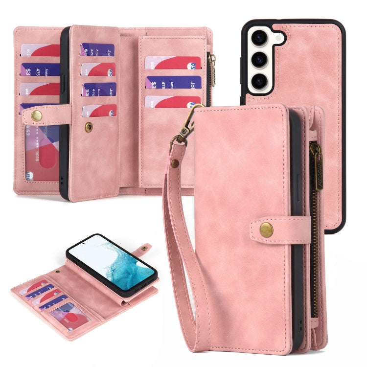 Zipper Wallet Magnetic Detachable Leather Phone Case, For Samsung Galaxy S23 5G, For Samsung Galaxy S23+ 5G, For Samsung Galaxy S23 Ultra 5G, For Samsung Galaxy S22 5G, For Samsung Galaxy S22+ 5G, For Samsung Galaxy S22 Ultra 5G, For Samsung Galaxy S21...