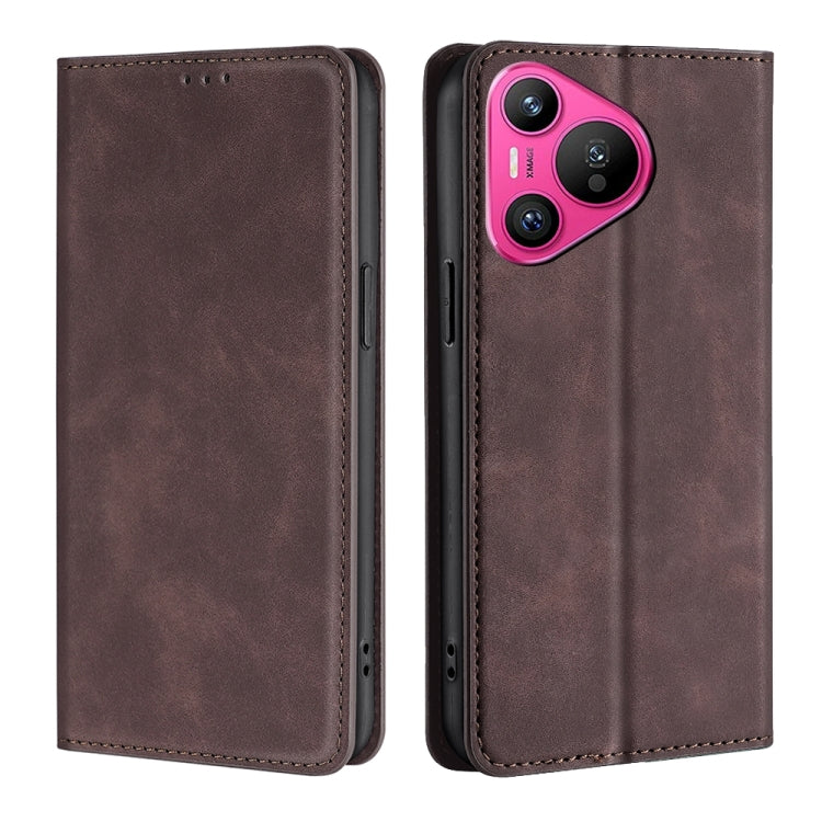 Skin Feel Magnetic Leather Phone Case, For Huawei Pura 70 Ultra, For Huawei nova 12i 4G, For Huawei Pura 70, For Huawei nova 12 5G, For Huawei Mate 60 Pro / Pro+, For Huawei Mate 60, For Huawei Enjoy 60 Pro / nova 11i, For Huawi Enjoy 60X              ...
