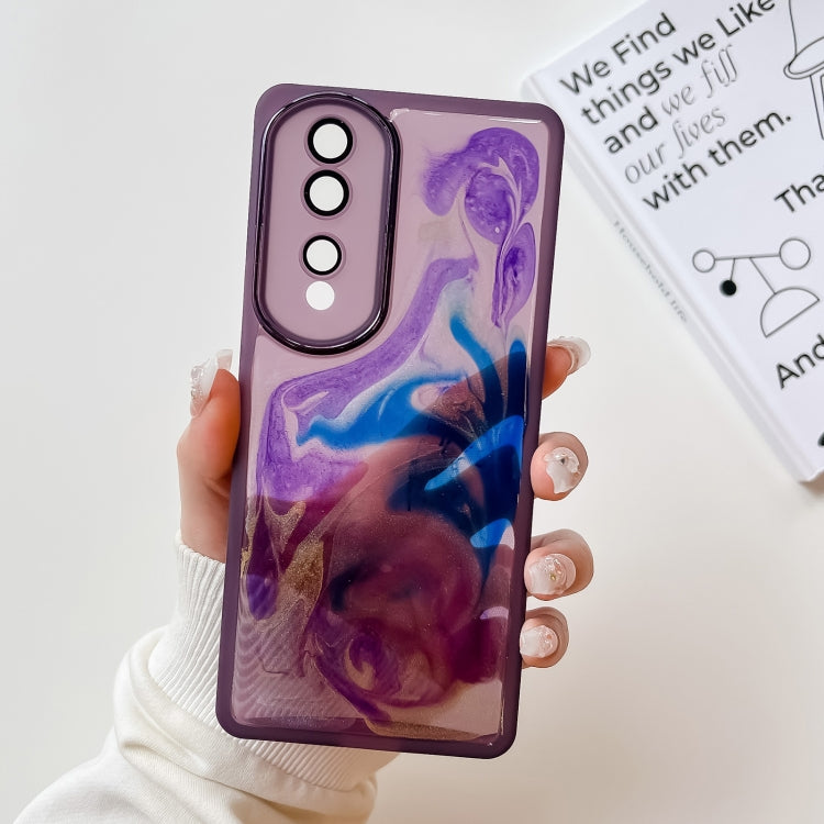 Oil Painting Electroplating TPU Phone Case, For Honor 80 Pro, For Honor 80 SE