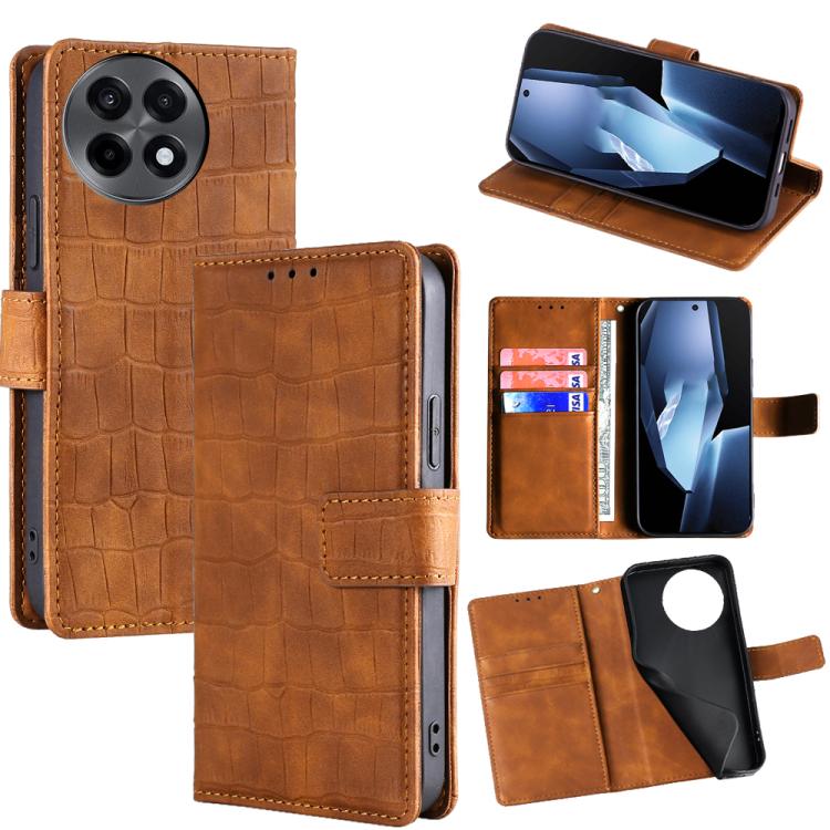 Skin Feel Crocodile Magnetic Clasp Leather Phone Case