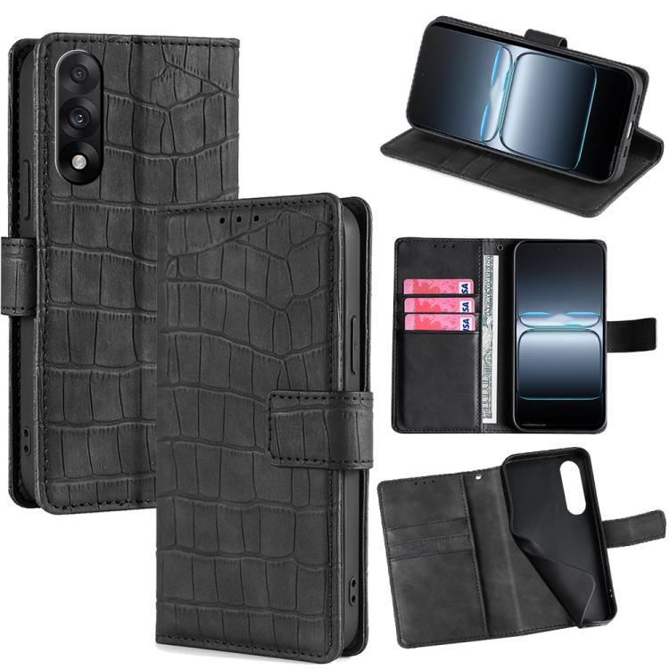 Skin Feel Crocodile Magnetic Clasp Leather Phone Case
