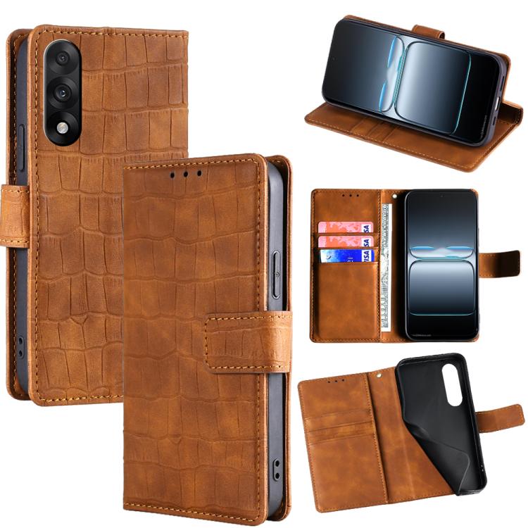 Skin Feel Crocodile Magnetic Clasp Leather Phone Case