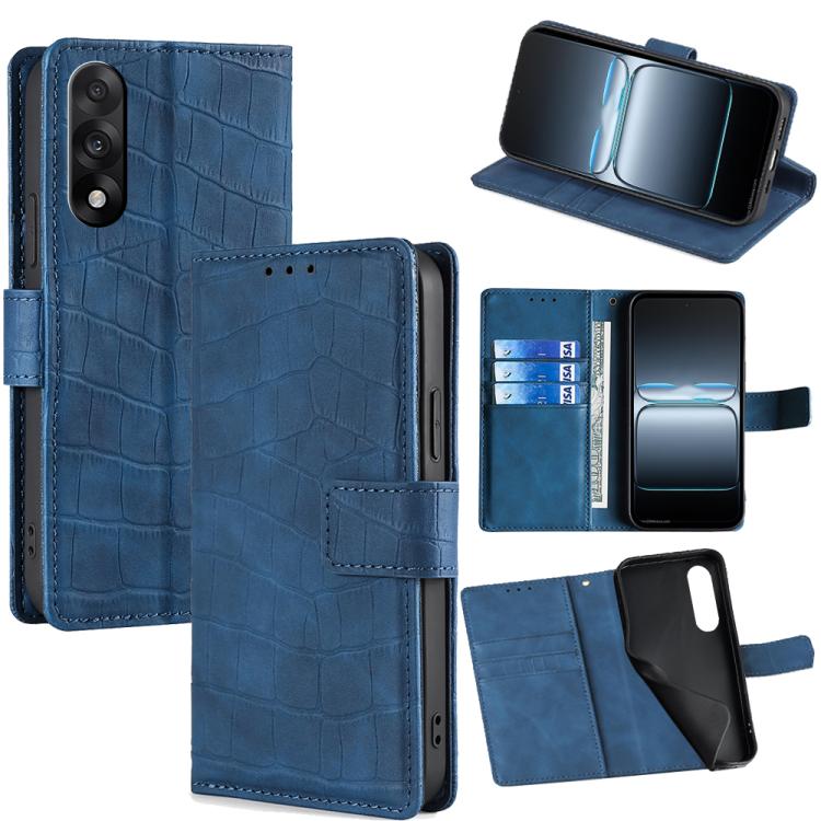Skin Feel Crocodile Magnetic Clasp Leather Phone Case