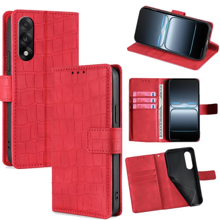 Skin Feel Crocodile Magnetic Clasp Leather Phone Case