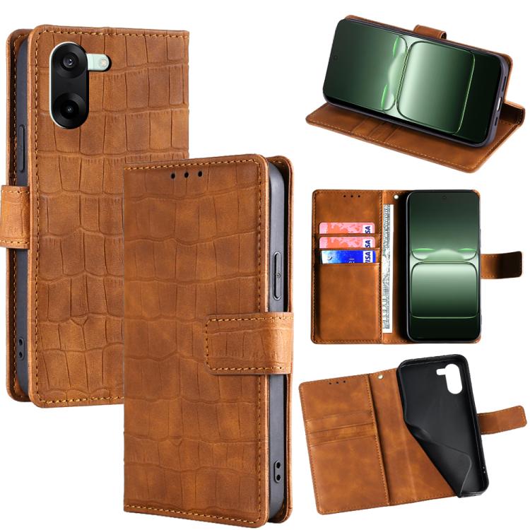 Skin Feel Crocodile Magnetic Clasp Leather Phone Case