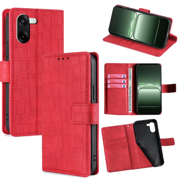 Skin Feel Crocodile Magnetic Clasp Leather Phone Case
