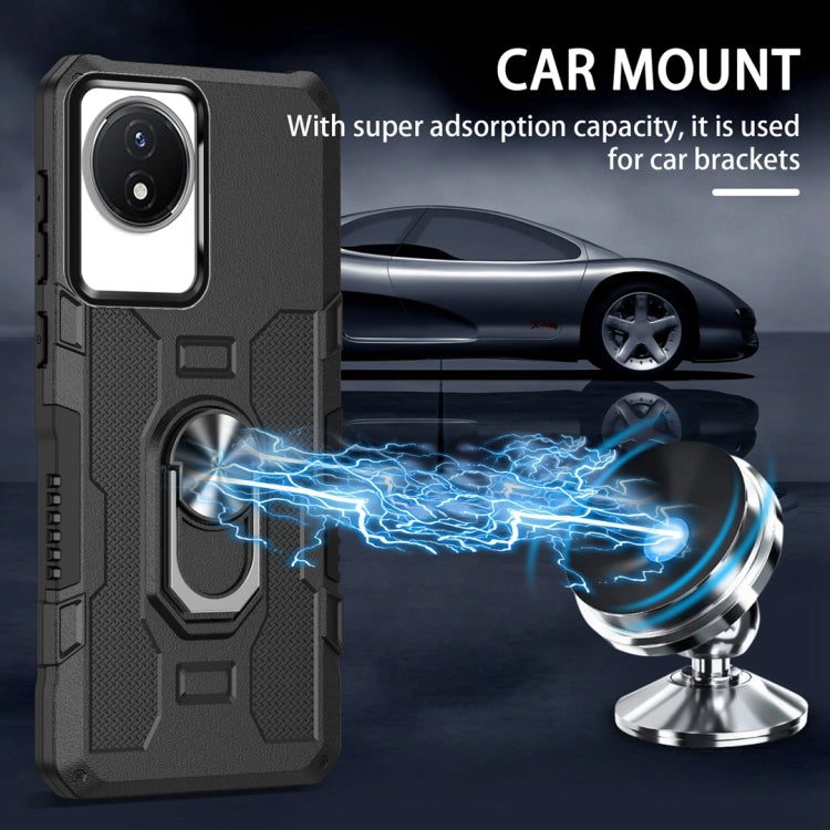 Ring Holder Armor Hybrid Phone Case, For vivo Y02, For vivo V27e, For vivo V27