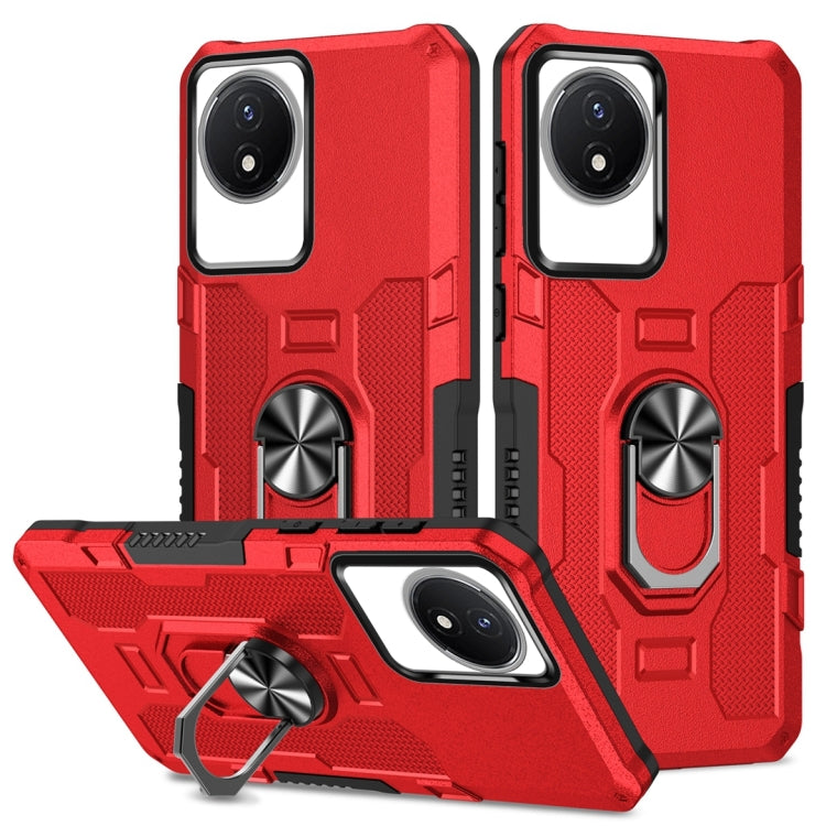 Ring Holder Armor Hybrid Phone Case, For vivo Y02, For vivo V27e, For vivo V27