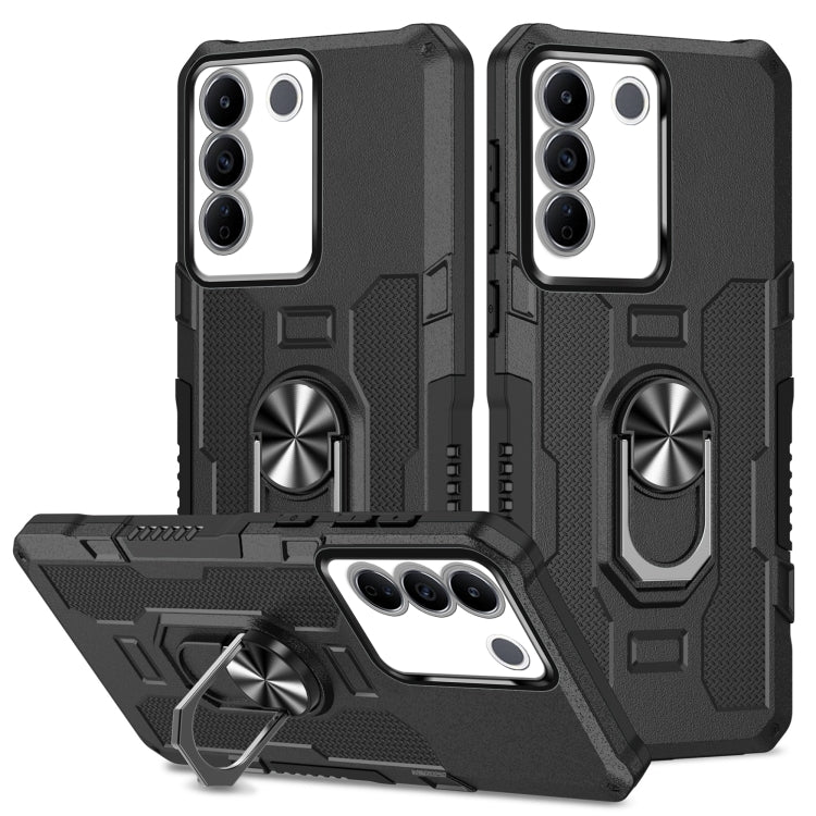 Ring Holder Armor Hybrid Phone Case, For vivo Y02, For vivo V27e, For vivo V27