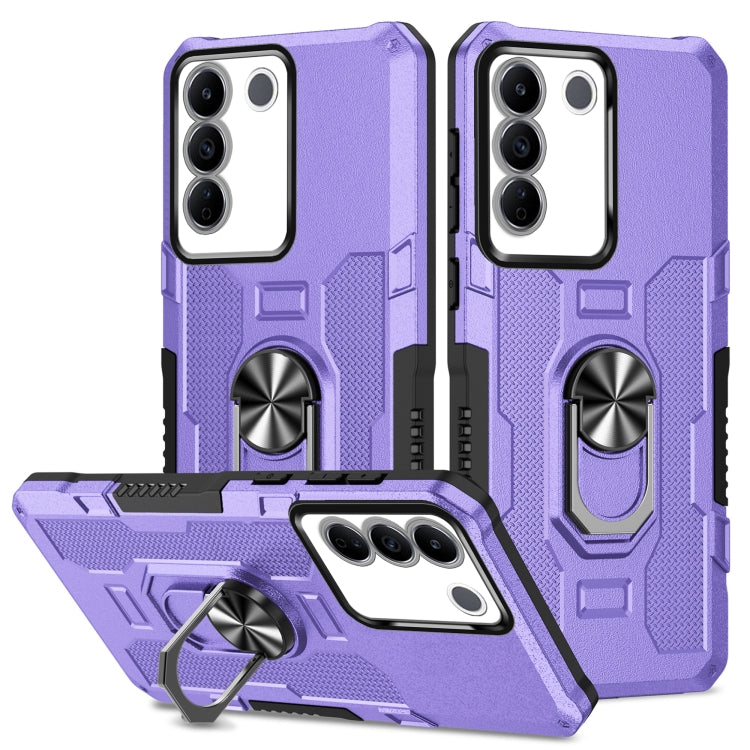 Ring Holder Armor Hybrid Phone Case, For vivo Y02, For vivo V27e, For vivo V27