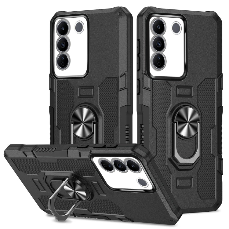 Ring Holder Armor Hybrid Phone Case, For vivo Y02, For vivo V27e, For vivo V27