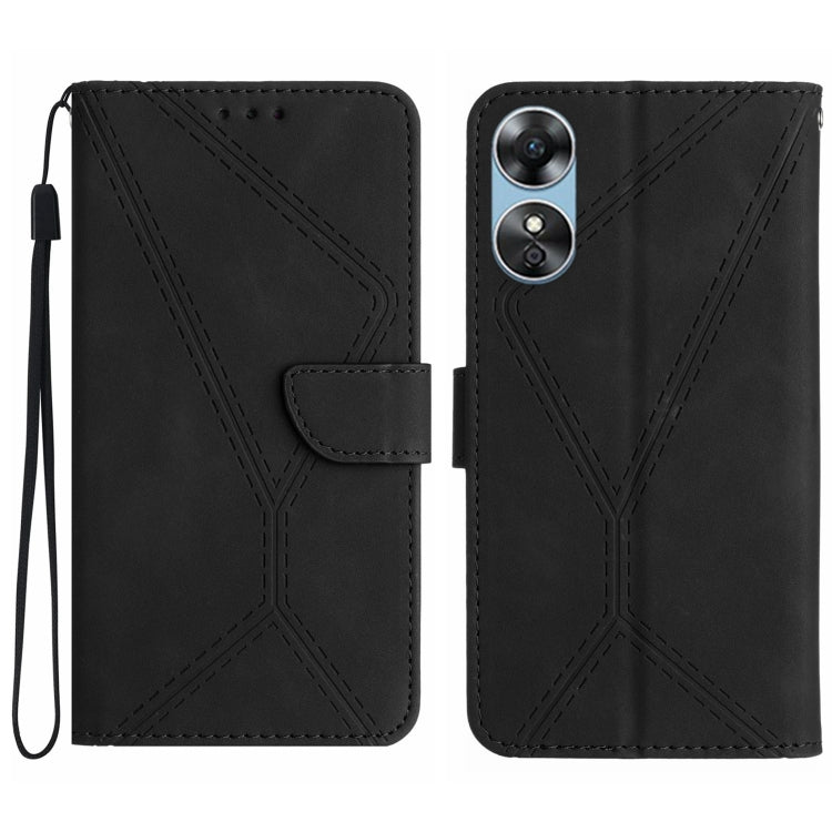 Stitching Embossed Leather Phone Case, For OPPO A17 / A17K, For OPPO A54 4G / A16, For OPPO A54 5G / A74 5G, For OPPO A55s JP, For OPPO A57 4G / A77 4G, For OPPO A78 5G, For OPPO Reno7 A JP, For OPPO Reno8 4G / Reno7 4G