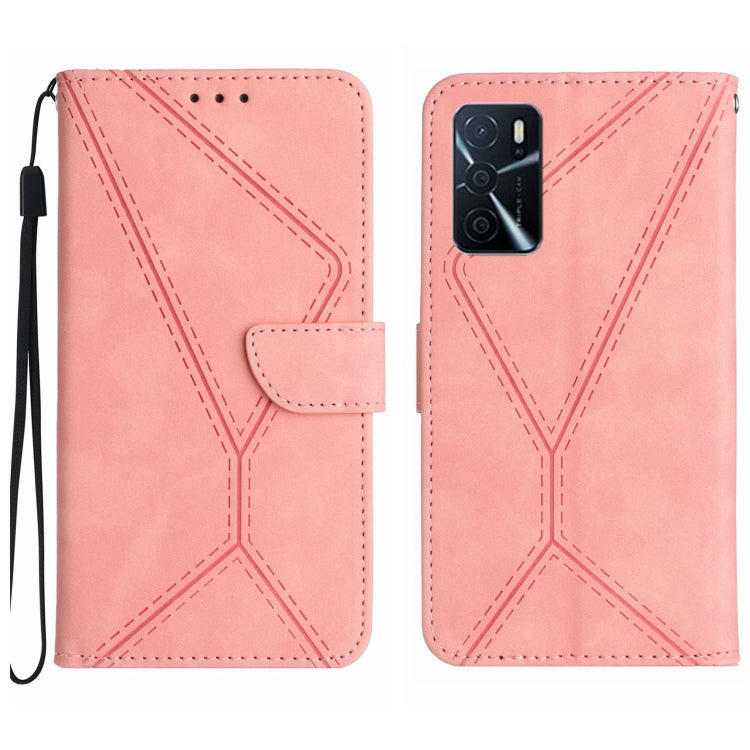 Stitching Embossed Leather Phone Case, For OPPO A17 / A17K, For OPPO A54 4G / A16, For OPPO A54 5G / A74 5G, For OPPO A55s JP, For OPPO A57 4G / A77 4G, For OPPO A78 5G, For OPPO Reno7 A JP, For OPPO Reno8 4G / Reno7 4G