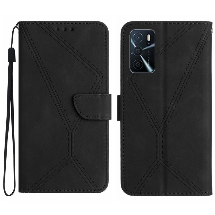 Stitching Embossed Leather Phone Case, For OPPO A17 / A17K, For OPPO A54 4G / A16, For OPPO A54 5G / A74 5G, For OPPO A55s JP, For OPPO A57 4G / A77 4G, For OPPO A78 5G, For OPPO Reno7 A JP, For OPPO Reno8 4G / Reno7 4G