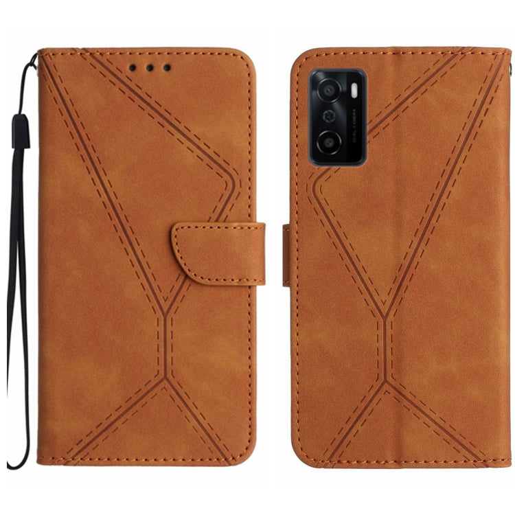 Stitching Embossed Leather Phone Case, For OPPO A17 / A17K, For OPPO A54 4G / A16, For OPPO A54 5G / A74 5G, For OPPO A55s JP, For OPPO A57 4G / A77 4G, For OPPO A78 5G, For OPPO Reno7 A JP, For OPPO Reno8 4G / Reno7 4G