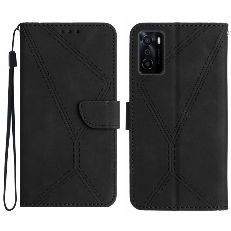 Stitching Embossed Leather Phone Case, For OPPO A17 / A17K, For OPPO A54 4G / A16, For OPPO A54 5G / A74 5G, For OPPO A55s JP, For OPPO A57 4G / A77 4G, For OPPO A78 5G, For OPPO Reno7 A JP, For OPPO Reno8 4G / Reno7 4G