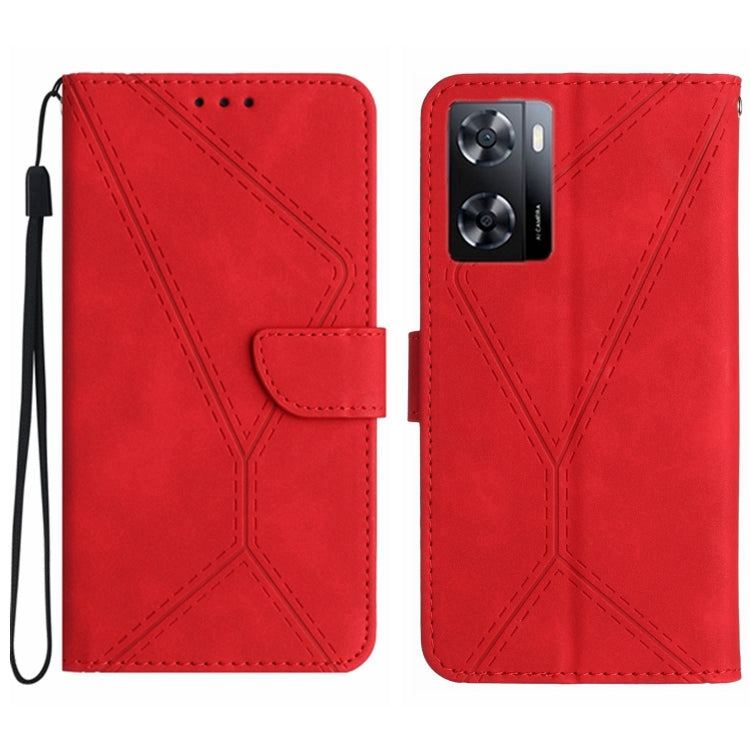 Stitching Embossed Leather Phone Case, For OPPO A17 / A17K, For OPPO A54 4G / A16, For OPPO A54 5G / A74 5G, For OPPO A55s JP, For OPPO A57 4G / A77 4G, For OPPO A78 5G, For OPPO Reno7 A JP, For OPPO Reno8 4G / Reno7 4G