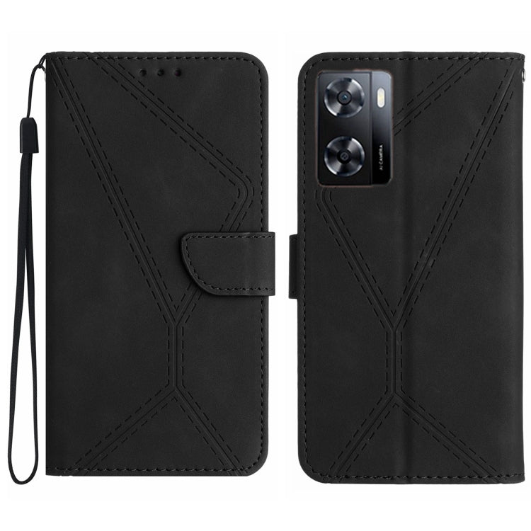 Stitching Embossed Leather Phone Case, For OPPO A17 / A17K, For OPPO A54 4G / A16, For OPPO A54 5G / A74 5G, For OPPO A55s JP, For OPPO A57 4G / A77 4G, For OPPO A78 5G, For OPPO Reno7 A JP, For OPPO Reno8 4G / Reno7 4G
