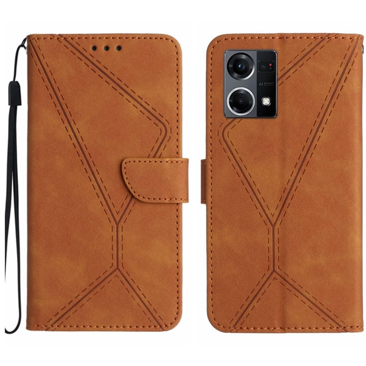 Stitching Embossed Leather Phone Case, For OPPO A17 / A17K, For OPPO A54 4G / A16, For OPPO A54 5G / A74 5G, For OPPO A55s JP, For OPPO A57 4G / A77 4G, For OPPO A78 5G, For OPPO Reno7 A JP, For OPPO Reno8 4G / Reno7 4G