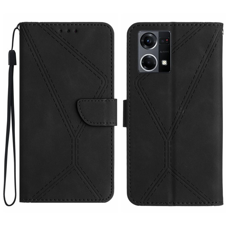 Stitching Embossed Leather Phone Case, For OPPO A17 / A17K, For OPPO A54 4G / A16, For OPPO A54 5G / A74 5G, For OPPO A55s JP, For OPPO A57 4G / A77 4G, For OPPO A78 5G, For OPPO Reno7 A JP, For OPPO Reno8 4G / Reno7 4G