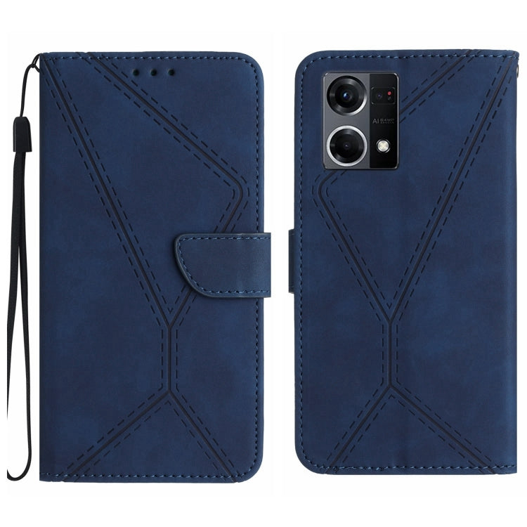 Stitching Embossed Leather Phone Case, For OPPO A17 / A17K, For OPPO A54 4G / A16, For OPPO A54 5G / A74 5G, For OPPO A55s JP, For OPPO A57 4G / A77 4G, For OPPO A78 5G, For OPPO Reno7 A JP, For OPPO Reno8 4G / Reno7 4G