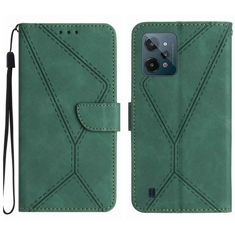Stitching Embossed Leather Phone Case, For Realme C31, For Realme C55, For Realme 9i / OPPO A36 4G, For Realme 10 4G, For Realme 10 5G / 9i 5G, For Realme 10 Pro+, For Realme C33 2023 / 2022, For Realme C35