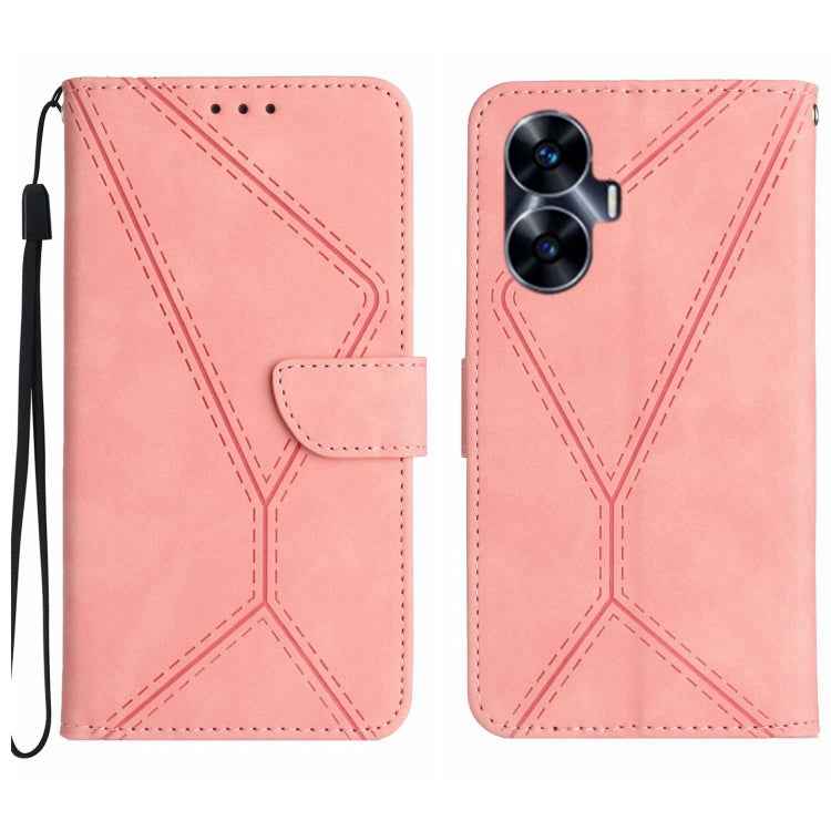 Stitching Embossed Leather Phone Case, For Realme C31, For Realme C55, For Realme 9i / OPPO A36 4G, For Realme 10 4G, For Realme 10 5G / 9i 5G, For Realme 10 Pro+, For Realme C33 2023 / 2022, For Realme C35
