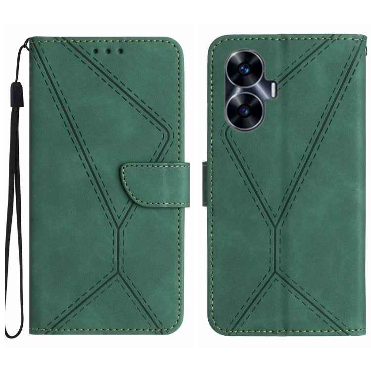 Stitching Embossed Leather Phone Case, For Realme C31, For Realme C55, For Realme 9i / OPPO A36 4G, For Realme 10 4G, For Realme 10 5G / 9i 5G, For Realme 10 Pro+, For Realme C33 2023 / 2022, For Realme C35
