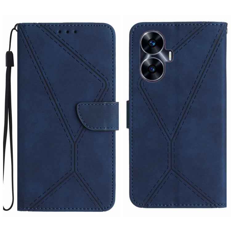 Stitching Embossed Leather Phone Case, For Realme C31, For Realme C55, For Realme 9i / OPPO A36 4G, For Realme 10 4G, For Realme 10 5G / 9i 5G, For Realme 10 Pro+, For Realme C33 2023 / 2022, For Realme C35