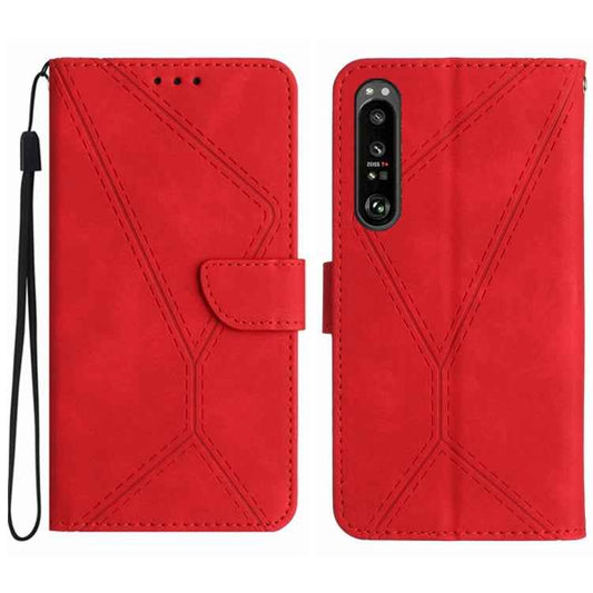 Stitching Embossed Leather Phone Case, For Sony Xperia 1 III, For Sony Xperia 1 IV, For Sony Xperia 1 V, For Sony Xperia 5 III, For Sony Xperia 5 IV, For Sony Xperia 5 V, For Sony Xperia 10 III, For Sony Xperia 10 IV