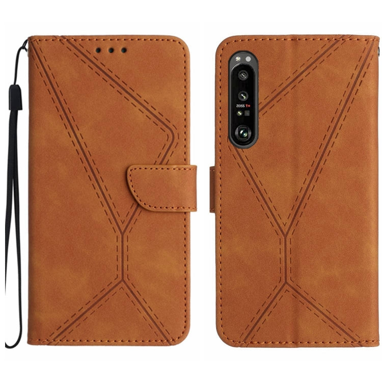 Stitching Embossed Leather Phone Case, For Sony Xperia 1 III, For Sony Xperia 1 IV, For Sony Xperia 1 V, For Sony Xperia 5 III, For Sony Xperia 5 IV, For Sony Xperia 5 V, For Sony Xperia 10 III, For Sony Xperia 10 IV