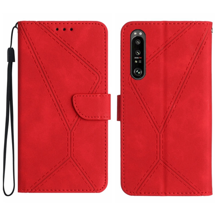 Stitching Embossed Leather Phone Case, For Sony Xperia 1 III, For Sony Xperia 1 IV, For Sony Xperia 1 V, For Sony Xperia 5 III, For Sony Xperia 5 IV, For Sony Xperia 5 V, For Sony Xperia 10 III, For Sony Xperia 10 IV