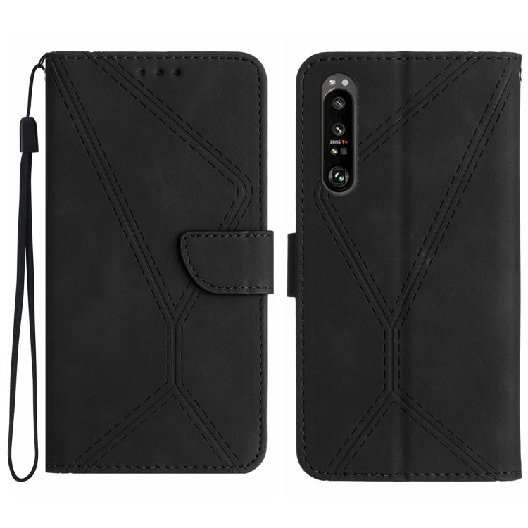 Stitching Embossed Leather Phone Case, For Sony Xperia 1 III, For Sony Xperia 1 IV, For Sony Xperia 1 V, For Sony Xperia 5 III, For Sony Xperia 5 IV, For Sony Xperia 5 V, For Sony Xperia 10 III, For Sony Xperia 10 IV
