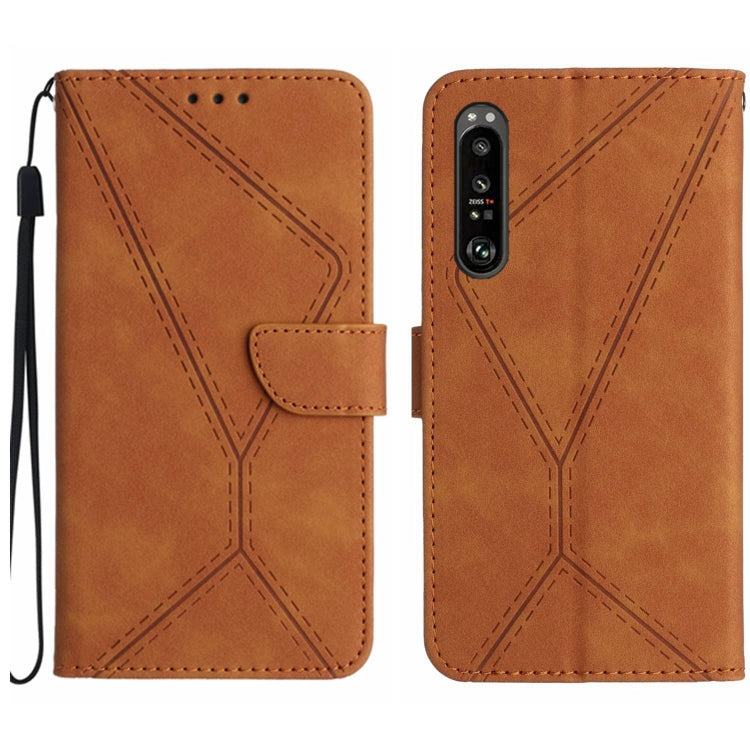 Stitching Embossed Leather Phone Case, For Sony Xperia 1 III, For Sony Xperia 1 IV, For Sony Xperia 1 V, For Sony Xperia 5 III, For Sony Xperia 5 IV, For Sony Xperia 5 V, For Sony Xperia 10 III, For Sony Xperia 10 IV