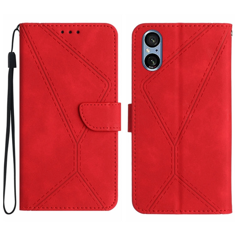 Stitching Embossed Leather Phone Case, For Sony Xperia 1 III, For Sony Xperia 1 IV, For Sony Xperia 1 V, For Sony Xperia 5 III, For Sony Xperia 5 IV, For Sony Xperia 5 V, For Sony Xperia 10 III, For Sony Xperia 10 IV